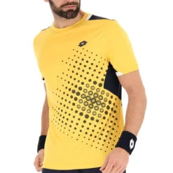 Tennis Clothing Store 31 Lotto Top IV Tee (Men's) - Safron/Navy Blue