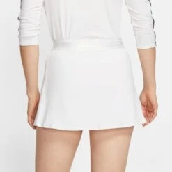 Nike Court Fitted Tennis Skirt (Women's) - White/Black -Tennis Clothing Store 939320 104 PHSBM001