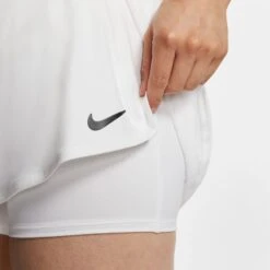 Nike Court Fitted Tennis Skirt (Women's) - White/Black -Tennis Clothing Store 939320 104 PHSYM003