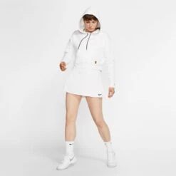 Nike Court Fitted Tennis Skirt (Women's) - White/Black -Tennis Clothing Store 939320 104 PHSYM004