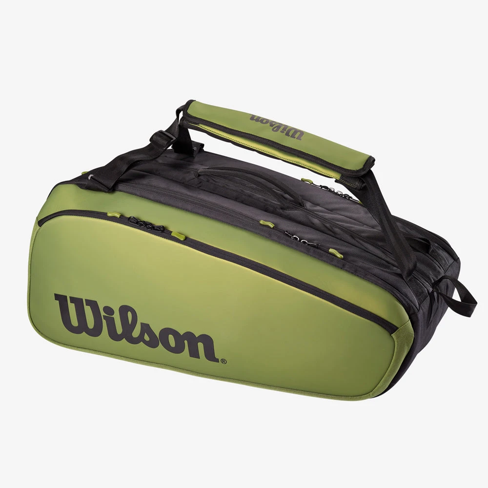 Wilson Blade V8 Super Tour 15 Pack Bag - Black/Green 2 Wilson Blade V8 Super Tour 15 Pack Bag - Black/Green - Image 2