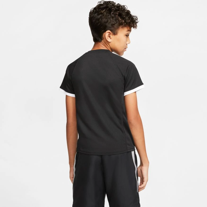 Nike Court Dri-Fit Tennis T-Shirt (Boy's) - Black/White 4 Nike Court Dri-Fit Tennis T-Shirt (Boy's) - Black/White - Image 4