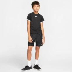 Nike Court Dri-Fit Tennis T-Shirt (Boy's) - Black/White 13 Nike Court Dri-Fit Tennis T-Shirt (Boy's) - Black/White -Tennis Clothing Store CD6131 010 PHSYM003 JPG HEI 875 WID 875