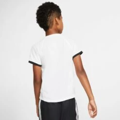 Nike Court Dri-Fit Tennis T-Shirt (Boy's) - White/Black (Available Size: XS,S) -Tennis Clothing Store CD6131 101 PHSBM001 JPG HEI 875 WID 875