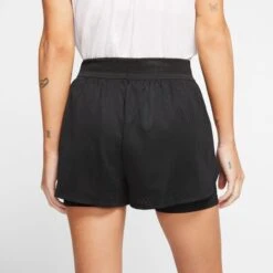 Nike Court Flex Tennis Shorts (Women's) - Black/White -Tennis Clothing Store CI9378 010 PHSYM001