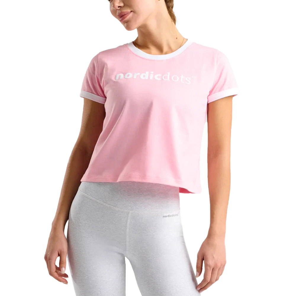 Nordicdots Dots Crop Tee (Women's) - Sea Pink 1 Nordicdots Dots Crop Tee (Women's) - Sea Pink