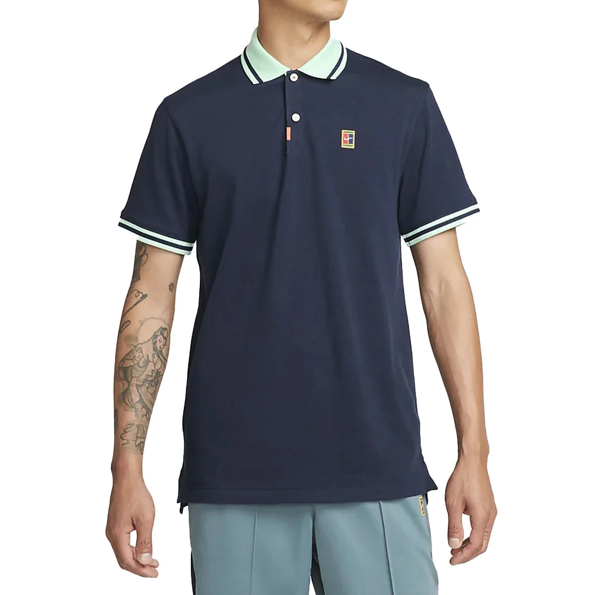 Nike Dri-Fit Heritage Slim-Fit Polo (Men's) - Obsidian/Mint Foam 1 Nike Dri-Fit Heritage Slim-Fit Polo (Men's) - Obsidian/Mint Foam