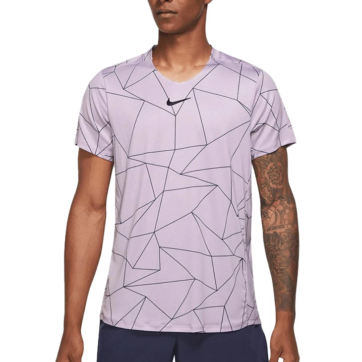 Nike Court Dri-Fit Advantage Top (Men's) - Doll/Black 1 Nike Court Dri-Fit Advantage Top (Men's) - Doll/Black