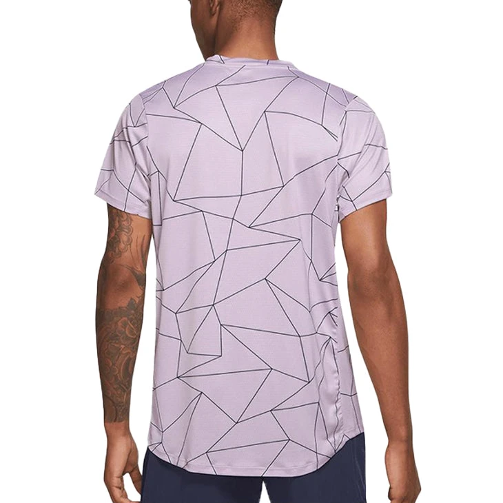 Nike Court Dri-Fit Advantage Top (Men's) - Doll/Black 2 Nike Court Dri-Fit Advantage Top (Men's) - Doll/Black - Image 2