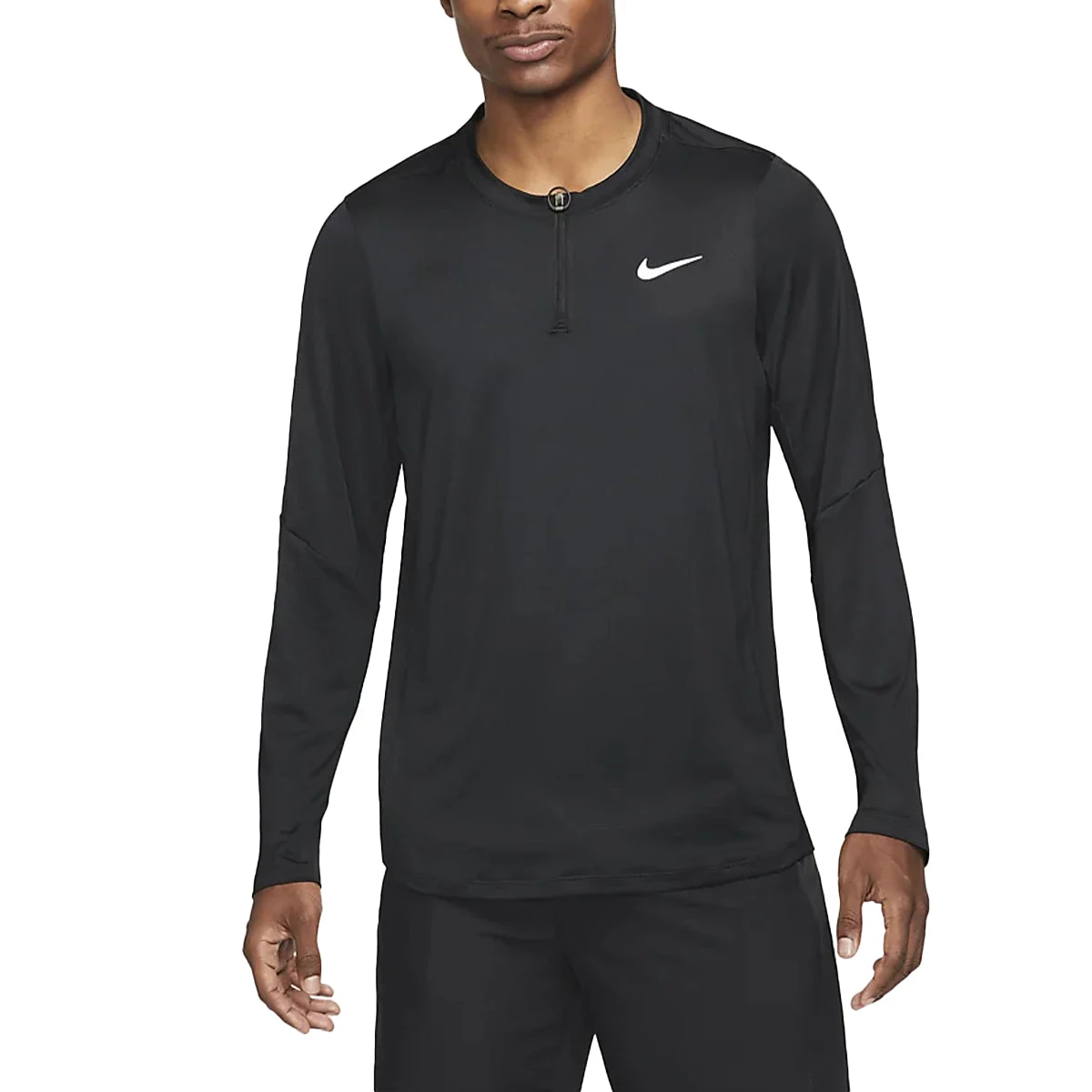 Nike Court Dri-Fit Advantage Half-Zip Top (Men's) - Black/Black/White 1 Nike Court Dri-Fit Advantage Half-Zip Top (Men's) - Black/Black/White