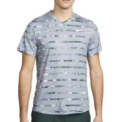 Nike Court Dri-Fit Victory Top (Men's) - Ashen Slate/White