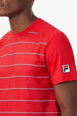 Fila Heritage Tennis Striped Crew (Men's) - Red (Available: Size S) -Tennis Clothing Store FILA COM XLarge TM036841 622 04 e
