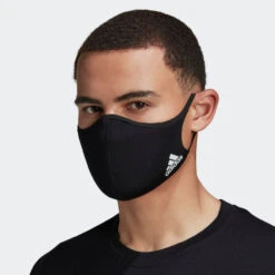 Adidas Face Masks (3-Pack) - Black -Tennis Clothing Store Face Covers M L 3 Pack Black H08837 21 model