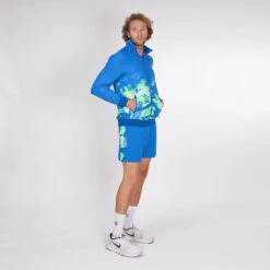 Bidi Badu Lynel Tech Jacket (Men's) - Blue/Neon Green -Tennis Clothing Store Lynel Jacket 3