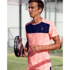 Nordicdots Performance Tee (Men's) - Melon/Navy -Tennis Clothing Store M PER TEE3