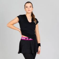 Bidi Badu Bella 2.0 Tech V-Neck Tee (Women's) - Black -Tennis Clothing Store W354009193 BK BellaV Neck 3