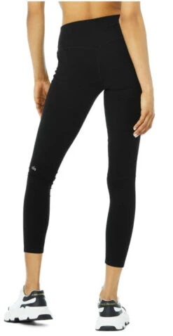 Alosoft High-waist 7/8 Highlight Legging (Women's) - Black -Tennis Clothing Store W51104R BLACK BACK