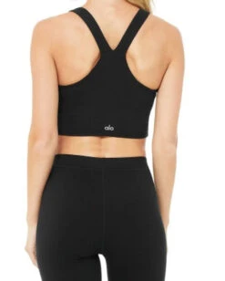 Alo Airbrush Real Bra Tank (Women's) - Black (Available Size: L) 5 Alo Airbrush Real Bra Tank (Women's) - Black (Available Size: L) -Tennis Clothing Store W9277R BLACK BACK