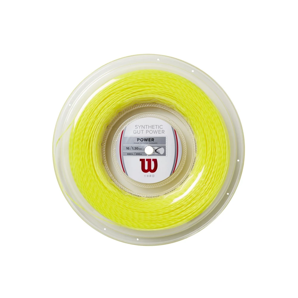 Wilson Synthetic Gut Power 16 Reel (200m) - Yellow 1 Wilson Synthetic Gut Power 16 Reel (200m) - Yellow