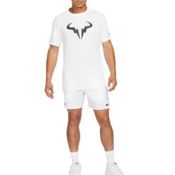 Nike Court Dri-Fit Tee Rafa SSNL (Men's) - White/Black -Tennis Clothing Store nikecourt dri fit rafa mens tennis t shirt jg2hgC 1