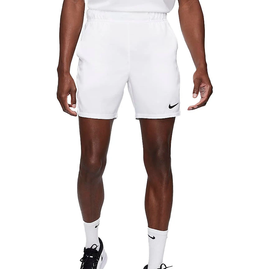 Nike Court Dri-Fit Victory Short 7" (Men's) - White/Black 1 Nike Court Dri-Fit Victory Short 7" (Men's) - White/Black