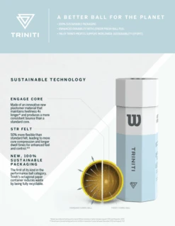 Wilson Triniti - Individual Sleeve (3 Balls) -Tennis Clothing Store wilson triniti tennis ball info 0856a398 1e48 4af8 85b1 504326b053c9